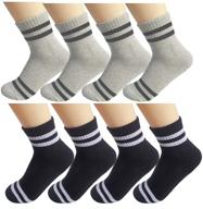 oohmy boys girls socks: 8-pack terry loop cushioned athletic ankle socks - optimal comfort and support logo
