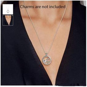 img 1 attached to Charm Photo Stainless Steel Memory Floating Locket Pendant Necklace - 28 inch, Women, Girls, Men Gift - MCL284