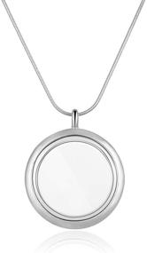 img 4 attached to Charm Photo Stainless Steel Memory Floating Locket Pendant Necklace - 28 inch, Women, Girls, Men Gift - MCL284