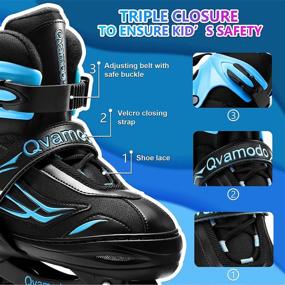 img 1 attached to 🛼 Qvamodo Adjustable Inline Skates: Fun-Lit Wheels & Protective Gear for Everyone!