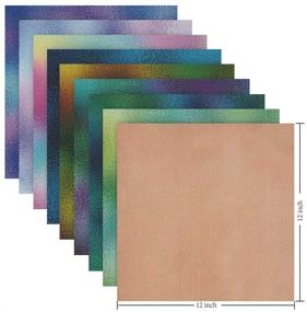 img 1 attached to 🌈 XINPOCUT Aluminum Foil Gradient Color HTV Vinyl - Set of 8 Sheets 12"x12" with Aluminum Foil Texture - 8 Color Gradient Heat Transfer Vinyl in Assorted Colors - Same Color Iron on Vinyl for Fabric & T-Shirts