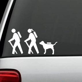 img 2 attached to 🏕️ Hiker Couple with Dog Camping Decal Sticker - Adventure-Ready!