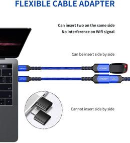 img 3 attached to 🔌 JSAUX USB C to USB Adapter [0.5ft 2 Pack], Type C 3.0 OTG Cable On The Go, Type C Male to USB A Female Adapter Compatible with MacBook Pro 2018 2017, Samsung Galaxy S20 S20+ Ultra S8 S9 Note 10, Blue