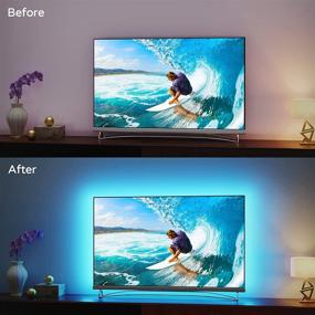 img 2 attached to 📺 32-60 Inch USB LED TV Backlight - Hamlite 8.2Ft LED Strip Lights with Easy-Curve Design, Synchronizes On/Off with TV, 16 Colors Changing Bias Lighting for TV Stand, Soundbar, PC