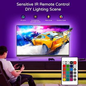 img 1 attached to 📺 32-60 Inch USB LED TV Backlight - Hamlite 8.2Ft LED Strip Lights with Easy-Curve Design, Synchronizes On/Off with TV, 16 Colors Changing Bias Lighting for TV Stand, Soundbar, PC