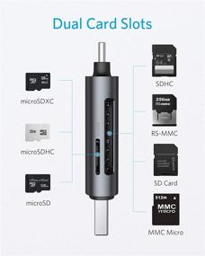 img 2 attached to 💻 Анкер PowerExpand + 2-в-1 считыватель карт памяти с разъемами USB-C и USB 3.0 - поддерживает SDXC, SDHC, SD, MMC, RS-MMC, Micro SDXC, Micro SD, Micro SDHC и карты UHS-I.