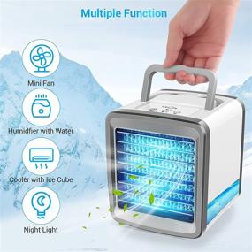 img 3 attached to 🌬️ Portable Personal Air Conditioner Fan with USB Recharge, Desk AC Cooler Fan for Outdoor Camping, Mini Fan with Humidifier, Quiet Misting Fan