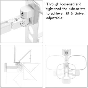 img 2 attached to 🔊 Премиум кронштейн для настенного крепления динамика Sonos: Наклон и вращение, белый