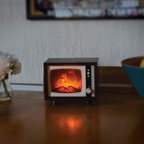 img 2 attached to 📺 ELYYT Compact Retro Television with LED Moving Flame Effect & Electric Fireplace TV Look - Decorative Realistic Fireplace for Indoors with Hearth-Like Glow