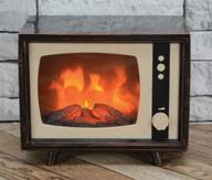 📺 elyyt compact retro television with led moving flame effect & electric fireplace tv look - decorative realistic fireplace for indoors with hearth-like glow logo