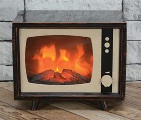 img 3 attached to 📺 ELYYT Compact Retro Television with LED Moving Flame Effect & Electric Fireplace TV Look - Decorative Realistic Fireplace for Indoors with Hearth-Like Glow