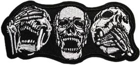 img 4 attached to Funny Skull Embroidered Patch Appliques