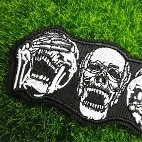 img 2 attached to Funny Skull Embroidered Patch Appliques