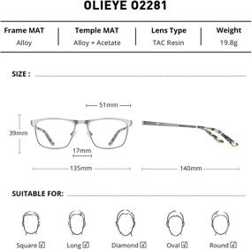 img 3 attached to 👓 OLIEYE Unisex Blue Light Blocking Reading Glasses for Women and Men with Spring Hinge - Protect Your Eyes from Digital Strain and Eye Fatigue