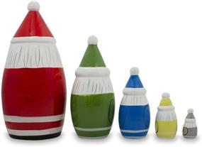 img 3 attached to 🎅 Wooden Santa Christmas Nesting Dolls