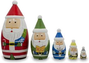 img 4 attached to 🎅 Wooden Santa Christmas Nesting Dolls
