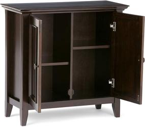 img 4 attached to 📦 SIMPLIHOME Amherst SOLID WOOD 32 inch Low Storage Cabinet: Dark Brown Transitional Design for Efficient Organization