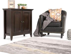 img 3 attached to 📦 SIMPLIHOME Amherst SOLID WOOD 32 inch Low Storage Cabinet: Dark Brown Transitional Design for Efficient Organization