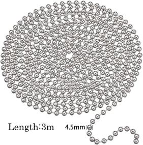 img 3 attached to 🔗 10 Feet Silver Beaded Ball Pull Chain Extension for Window Blind Vertical Replacement - 4.5 mm Roller Shade Bead Chain Extender with 10 Matching Connectors