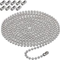 🔗 10 feet silver beaded ball pull chain extension for window blind vertical replacement - 4.5 mm roller shade bead chain extender with 10 matching connectors логотип