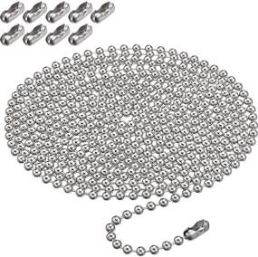 img 4 attached to 🔗 10 Feet Silver Beaded Ball Pull Chain Extension for Window Blind Vertical Replacement - 4.5 mm Roller Shade Bead Chain Extender with 10 Matching Connectors