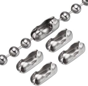 img 2 attached to 🔗 10 Feet Silver Beaded Ball Pull Chain Extension for Window Blind Vertical Replacement - 4.5 mm Roller Shade Bead Chain Extender with 10 Matching Connectors