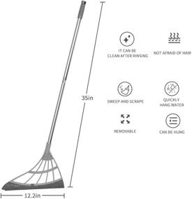 img 3 attached to 🧹 2-in-1 Multifunction Silicone Mop: Retractable Sweeper for Floors, Bathroom & Glass Sweeping; Includes Broom Wipe, Squeeze Feature, Toilet Scraper