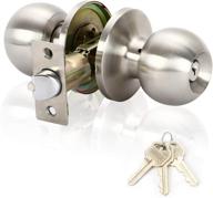 🚪 satin stainless steel rulart door knob with lock and key: ideal for interior, bathroom, and bedroom doors (entry, silver) logo