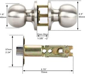 img 1 attached to 🚪 Satin Stainless Steel Rulart Door Knob with Lock and Key: Ideal for Interior, Bathroom, and Bedroom Doors (Entry, Silver)