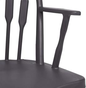 img 2 attached to Набор из 2 пластиковых стульев CangLong из ПП в черном цвете - эргономичная спинка и подлокотники для отдыха, столовой, гостиной и спальни