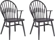 набор из 2 пластиковых стульев canglong из пп в черном цвете - эргономичная спинка и подлокотники для отдыха, столовой, гостиной и спальни логотип