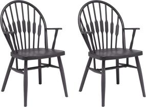 img 4 attached to Набор из 2 пластиковых стульев CangLong из ПП в черном цвете - эргономичная спинка и подлокотники для отдыха, столовой, гостиной и спальни
