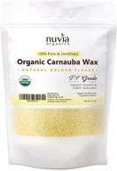 🌿 premium nuvia organics usda certified carnauba wax: 100% vegan & versatile - ideal for diy cosmetics, food grade, 16oz logo