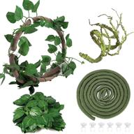 🦎 flexible 9.8ft reptile leaves with suction cups - hamiledyi lizard habitat decor for gecko, snakes, chameleon, bearded dragon - climbing jungle vines logo