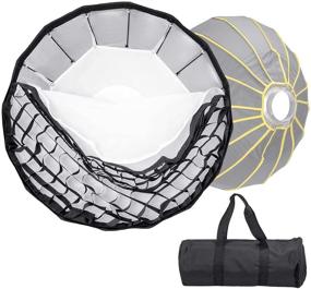 img 4 attached to 📸 NiceFoto 70cm Portable Parabolic Softbox for Portraits - Quick Set-up, Deep Design with Honeycomb Grid Strip, Double Soft Cloth, and Carry Bag