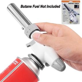 img 1 attached to Professional Culinary Butane Torch - Adjustable Flame for Creme, Brulee, BBQ, Baking, Jewelry - Kitchen Blow Lighter by FunOwlet (Butane Fuel Not Included)