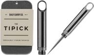 🔑 tipick mini titanium toothpick - compact edc keychain tool for camping, outdoor use - concealable micro toothpick with protective case holder logo