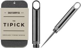 img 2 attached to 🔑 TiPick Mini Titanium Toothpick - Compact EDC Keychain Tool for Camping, Outdoor Use - Concealable Micro Toothpick with Protective Case Holder