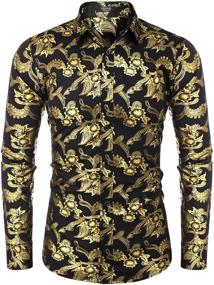 img 3 attached to COOFANDY Luxury Design Shirts Floral