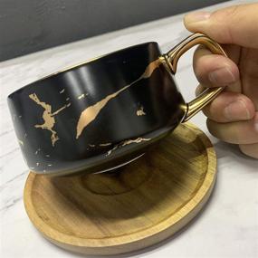 img 1 attached to 🍵 Ceramic Marble Coffee Saucers by Coffeezone