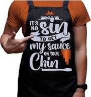 👨 unisex funny bbq aprons - one size fits all for men and women logo