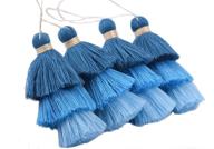 🎀 konmay set of 4 tri-layered tassels with hanging loop for jewelry making and clothing logo