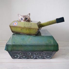 img 3 attached to Suck UK Cat Tank Play House: Interactive Cat Toys and Condos for Military-Themed Feline Fun!