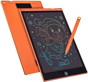 img 4 attached to 🎁 12 Inch Colorful LCD Writing Tablet Drawing Board for Girls - Perfect Christmas or Birthday Gift for Ages 3, 4, 5, 6, 7 - Erasable Doodle Board for Toddlers - Educational Learning Toy (Orange)