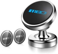 📱 meidi magnetic car phone mount - universal 360° rotation dashboard cell phone holder for iphone x/8/7/6/5, galaxy s8/s7/s6, gps, light tablets and more (silver) logo