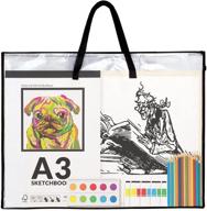 🖼️ sunee 19x25 art portfolio bag: vinyl organizer with handle, zippered storage for artwork, posters, and bulletin boards logo