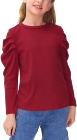 img 4 attached to BesserBay Sleeve Pleated Casual Tshirts Girls' Clothing for Tops, Tees & Blouses