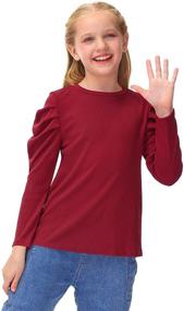 img 2 attached to BesserBay Sleeve Pleated Casual Tshirts Girls' Clothing for Tops, Tees & Blouses