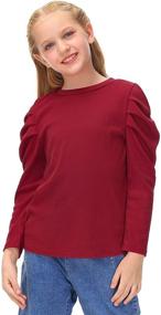 img 1 attached to BesserBay Sleeve Pleated Casual Tshirts Girls' Clothing for Tops, Tees & Blouses