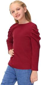 img 3 attached to BesserBay Sleeve Pleated Casual Tshirts Girls' Clothing for Tops, Tees & Blouses